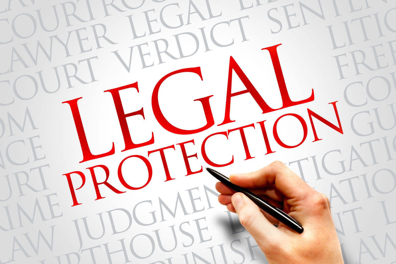 A gavel and legal documents representing access to legal protection